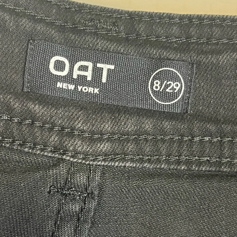 NWT Oat New York Women’s Waist 31 High Rise Wide Leg Black Stretch Jeans